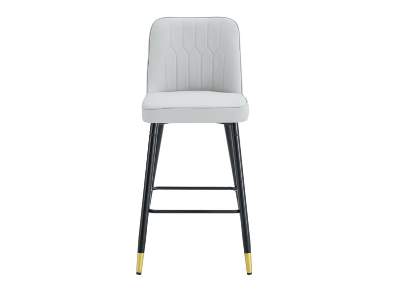  Lot de 2 tabourets de bar en similicuir pu gris clair et métal noir W3658P394381 - Conforama A