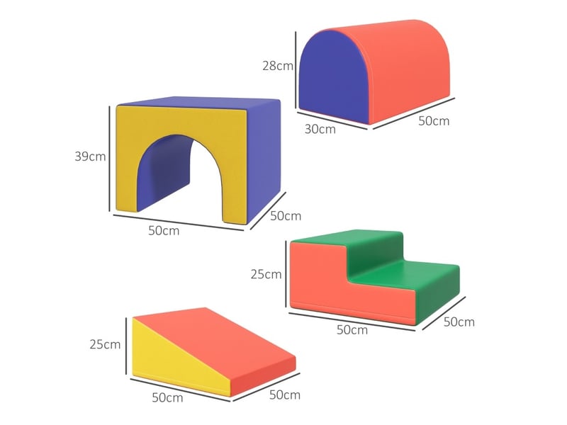 Parcours de motricité 4 modules 150x50x39 cm – multicolore – escalade, tunnel et glisse dès 1 an  - Conforama C