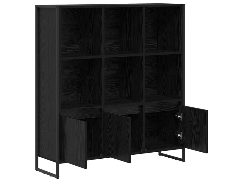  Bibliothèque, armoire à livres 99,5 x 30 x 108 cm bois d'ingénierie chêne noir shl4645  - Conforama E