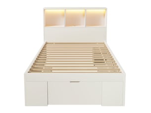 Lit coffre 90x200 cm   CozyNest coloris blanc