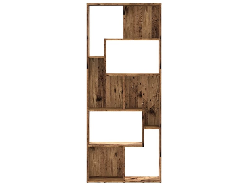  Bibliothèque, meuble de rangement salon vieux bois 67x24x161 cm bois d'ingénierie  - Conforama E