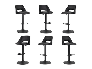 tabouret de bar assise réglable en hauteur <strong>GOEURVANT</strong> - noir hauteur d'assise 61 cm vendu Par 6