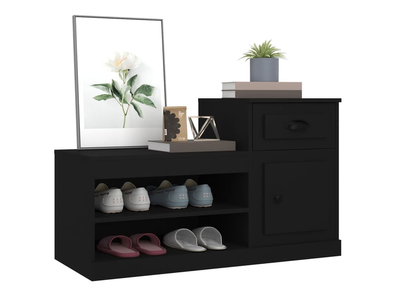  Meuble à chaussure, armoire à chaussures noir 100x42x60 cm bois d'ingénierie  - Conforama D