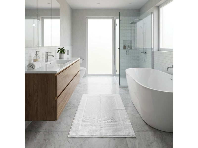  Tapis de bain antidérapant en coton 50x70 victor - gris clair  - Conforama B