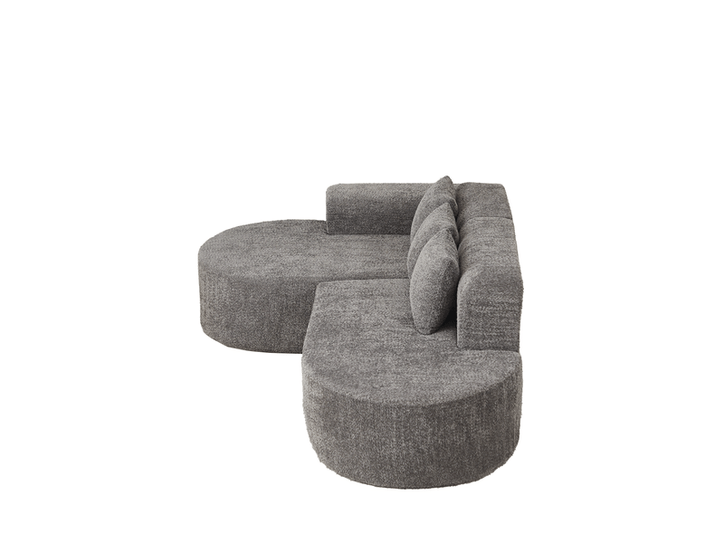  Canapé d’angle 3 places en tissu chenille gris anthracite  - Conforama R