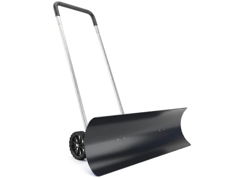  Pelle à neige large 95 cm en aluminium, chasse-neige avec roues réglables, poignée antidérapante inclinée, déneigement pratique  - Conforama A