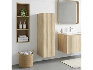 Cabinet salle de bain mural, meuble de rangement chêne sonoma 33x34.5x100 cm shl3861