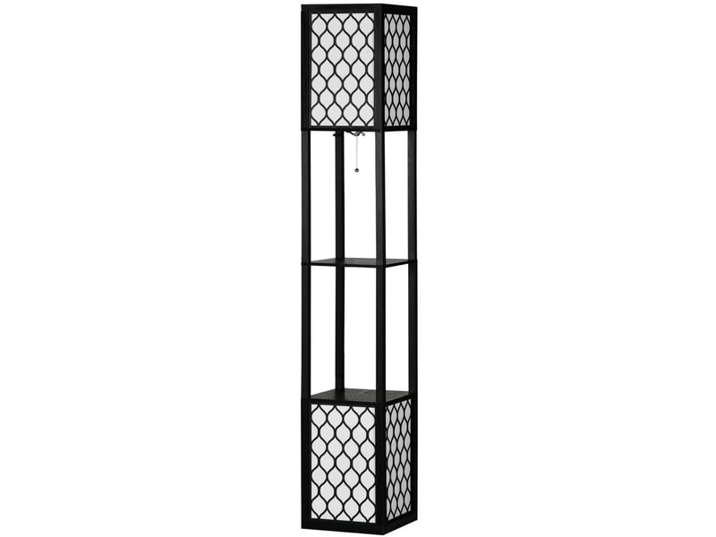 Lampadaire 26x26x156 cm à double lumière mdf noir - Conforama A