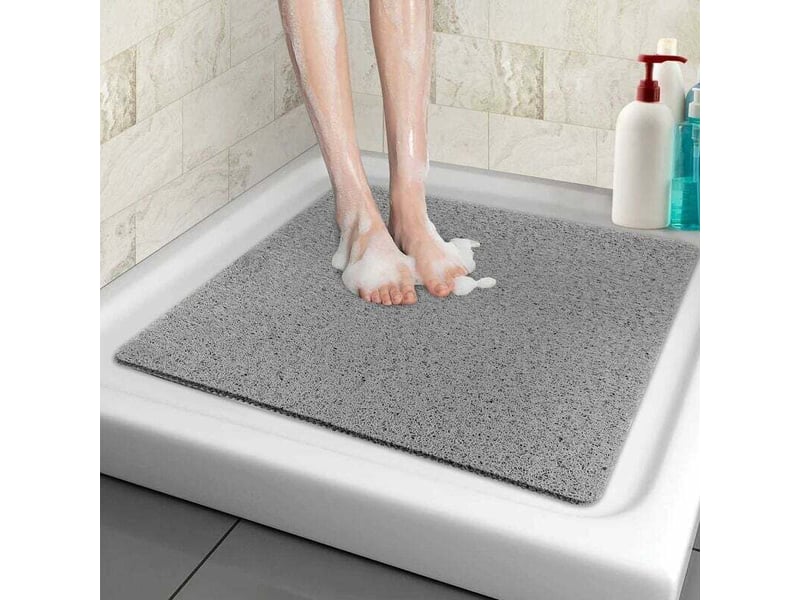  Tapis de douche antidérapant pvc luffa 60x60cm. Massage, trous de drainage, séchage rapide pour salle de bain.  - Conforama A