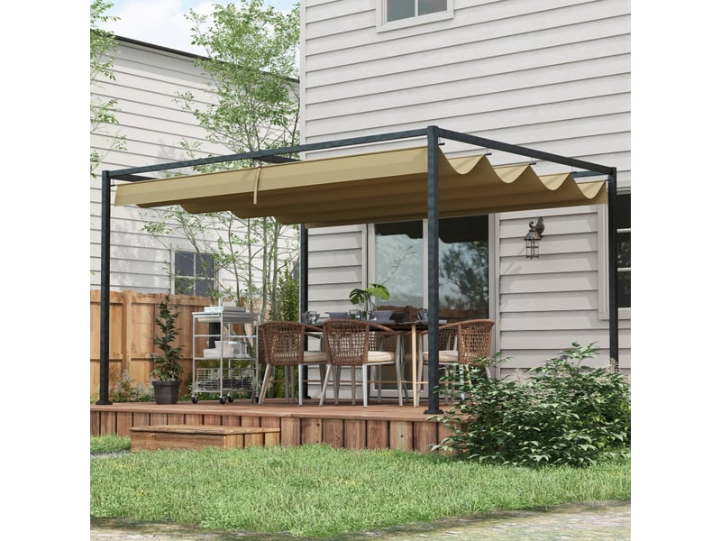  Pergola belvecourt rétractable anti-uv kaki extérieur contemporain 298x213 cm  - Conforama B