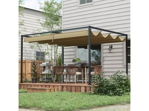 Pergola belvecourt rétractable anti-uv kaki extérieur contemporain 298x213 cm