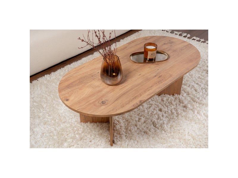  Table basse de salon en bois mdf mélaminé pin atlantique 119 x 60 x 40 cm  - Conforama C