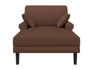 Chaise longue, chaise de salon marron simili cuir cf28604