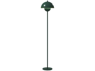 Lampadaire, abat-jour rond, interrupteur au pied, long câble, style élégant, acier, vert