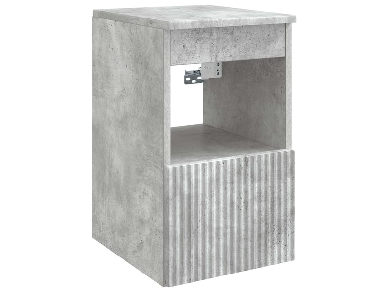  Armoire de salle de bain, meuble de rangement gris béton 30x35x50 cm  - Conforama A