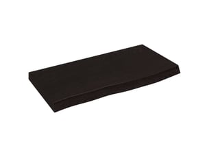 Comptoir de salle de bain, plan de travail marron foncé bois massif traité cf65857