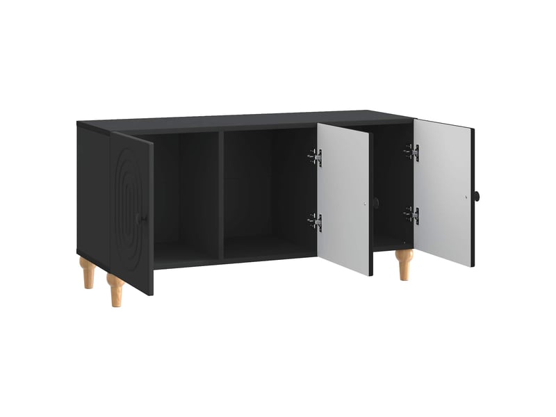  Meuble tv - banc tv - meuble de rangement 99 x 34,5 x 50 cm noir bois d'ingénierie  - Conforama E