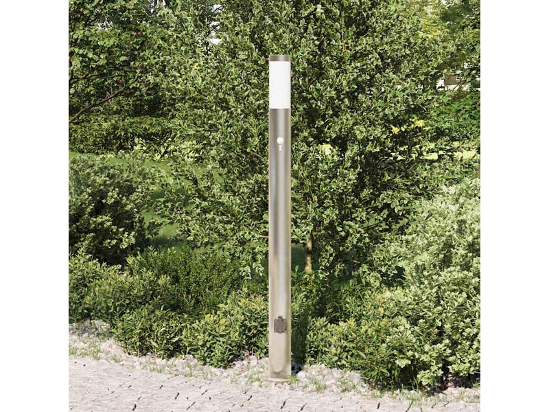  Borne lumineuse, lampadaire avec détecteur et prise 110 cm acier inoxydable ip44 shl76472  - Conforama C