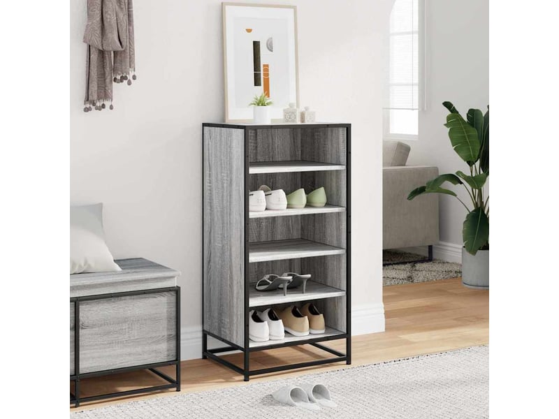  Meuble à chaussures, étagère à chaussures sonoma gris 48x38x97,5cm bois d'ingénierie  - Conforama C