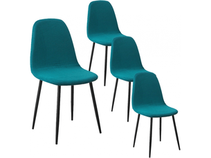 Housses de chaise élastiques jacquard de style nordique, lot de 4 pièces, vertes