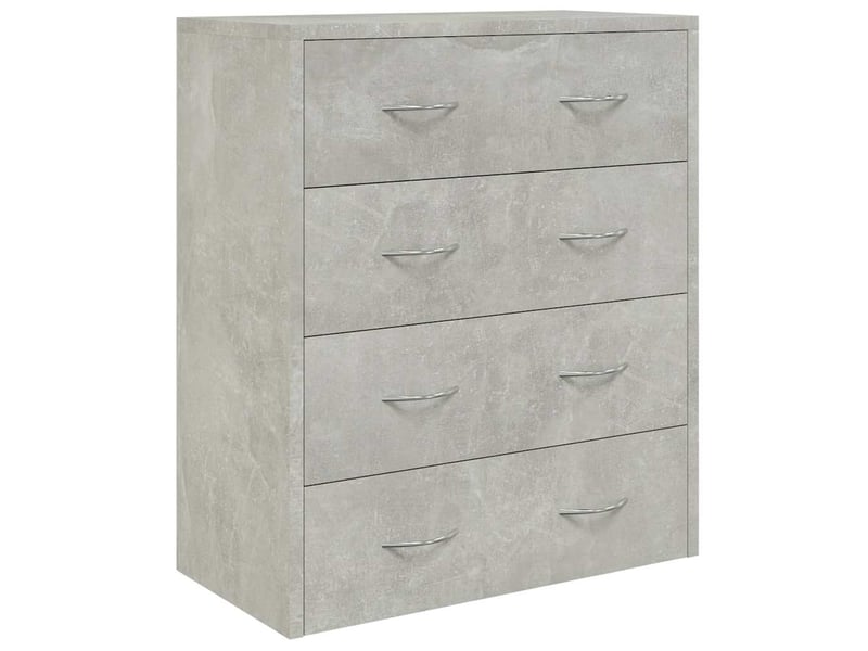  Buffet - bahut - meuble de rangement avec 4 tiroirs 60x30,5x71 cm gris béton  - Conforama C