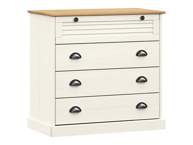  Commode, armoire à tiroirs bureau vigo blanc 80x40x76 cm bois massif de pin  - Conforama A