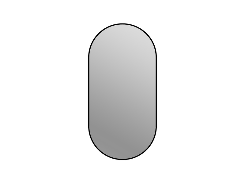  Miroir mural en arche avec cadre en aluminium noir 60 x 120 cm W3700P436499 - Conforama A