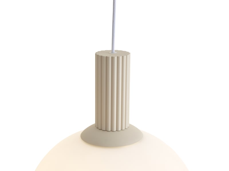  Suspension scandinave beige avec verre opale 3 lumières - polly  - Conforama D