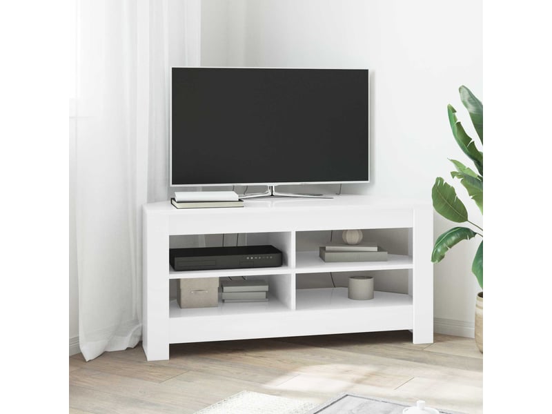  Meuble tv d'angle moderne 102x41x50 cm blanc bois d'ingénierie  - Conforama B