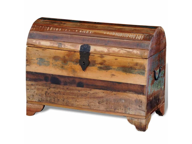  Coffre de rangement, boîte de rangement de rangement bois de récupération massif shl50440  - Conforama C
