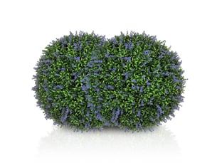 Lot de 2 boules topiaires artificielles, fausses plantes décoratives résistantes aux uv, ø 42 cm, violet et vert