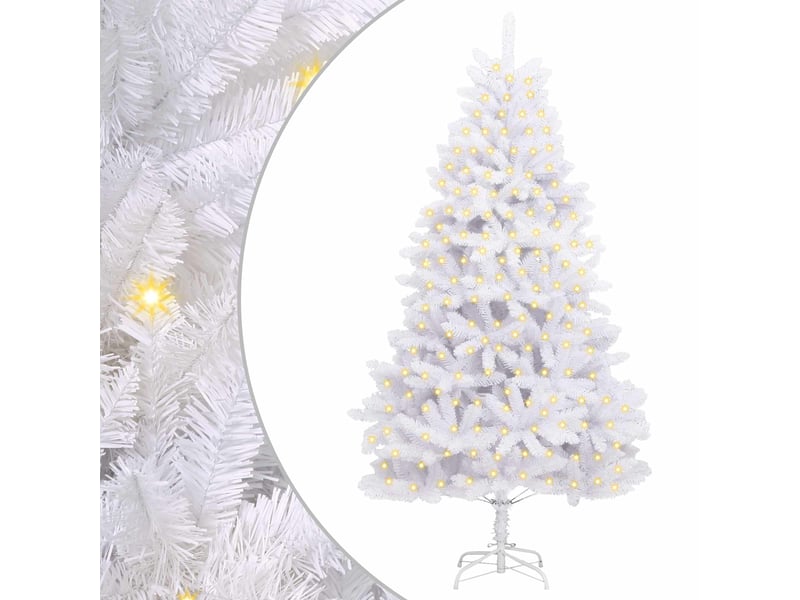 Sapin de noël - arbre de noël artificiel 300 led pvc et acier blanc - Conforama A