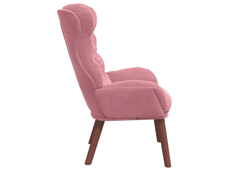 Vidaxl fauteuil rose 69 x 74 x 93 cm velours  - Conforama E