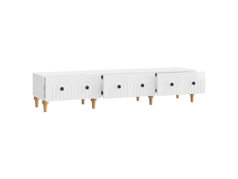  Meuble tv - banc tv - meuble de rangement blanc brillant 147 x 34,5 x 30 cm bois d'ingénierie  - Conforama D