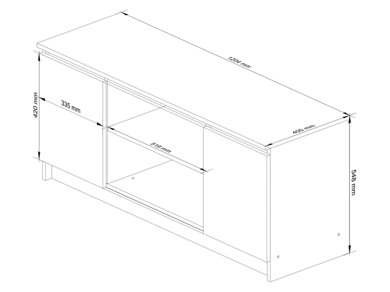  Meuble tv cachemire 120 cm 2 portes 2 étagères 120x40x55 cm RTV K120 2D 1P - Conforama C