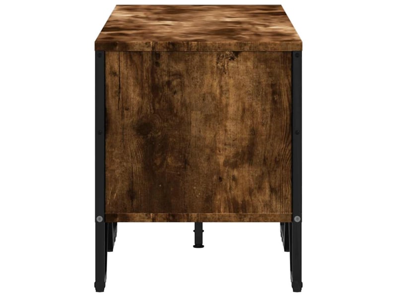  Meuble tv - banc tv - meuble de rangement chêne fumé 122x34x41 cm bois d'ingénierie  - Conforama E