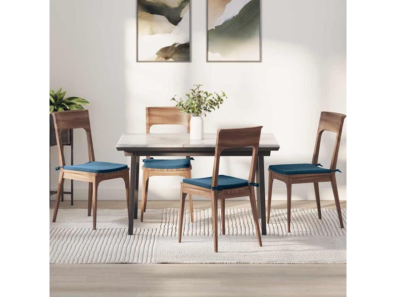  Lot de 4 coussins de siège, coussins décoratifs velours bleu 40 x 40 x 3 cm cf60035  - Conforama B