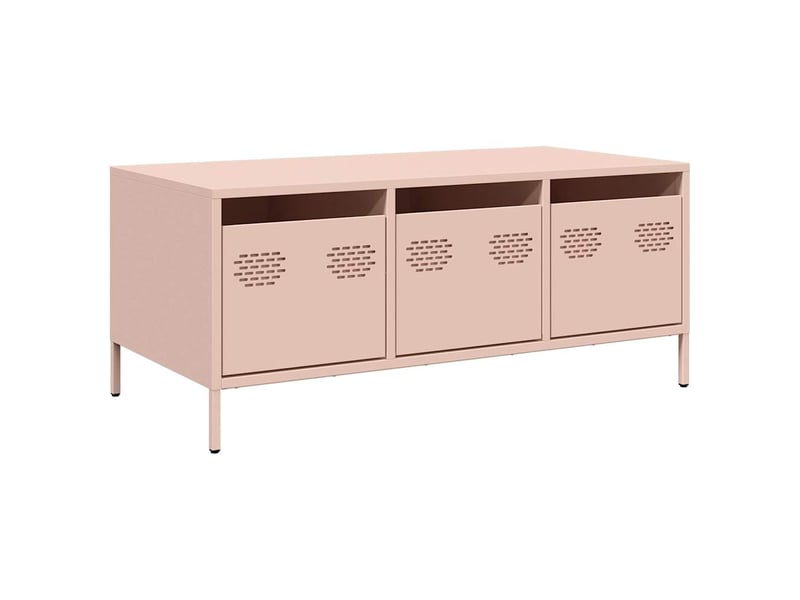  Table basse - table de salon - table à thé rose 101,5x50x43,5 cm acier laminé à froid  - Conforama A