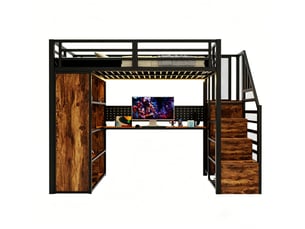 Lit mezzanine 90x200 cm <strong>STILVORA</strong>  <strong></strong> coloris noir