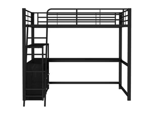 Lit mezzanine 140x200 cm <strong>ZOVIRA</strong>  <strong></strong> coloris noir
