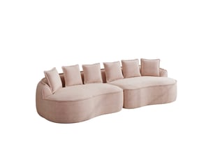 Canapé modulable - 320x114x67 cm - tissu chenille - assise profonde - mobilier de salon - assise confortable - moderne - rose
