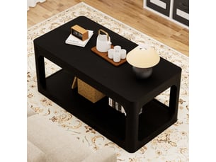 Table basse salon moderne avec rangement double plateau meuble de salon minimaliste