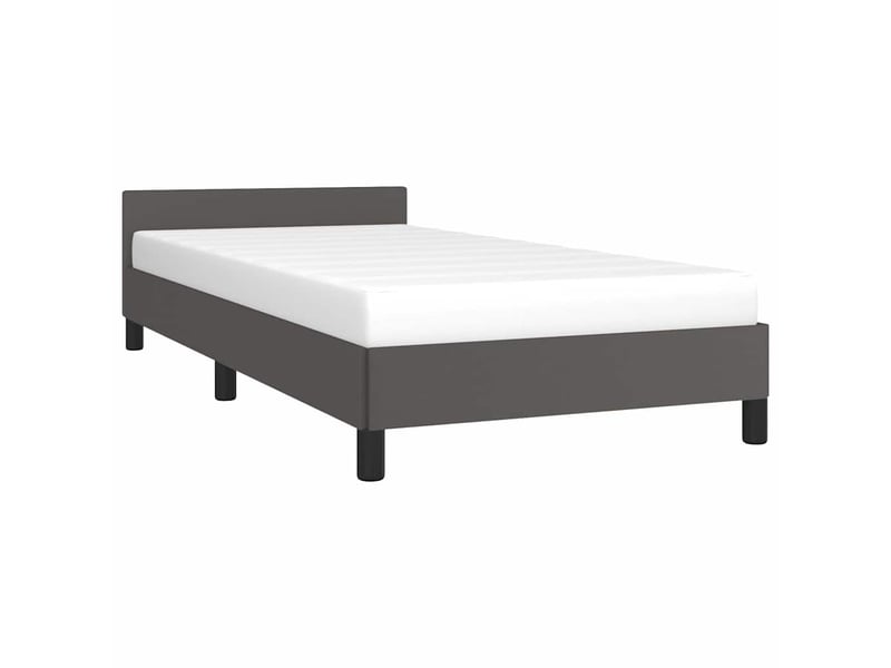  Lit simple- lit adulte -  cadre de lit avec tête de lit sans matelas gris 100x200 cm  - Conforama B