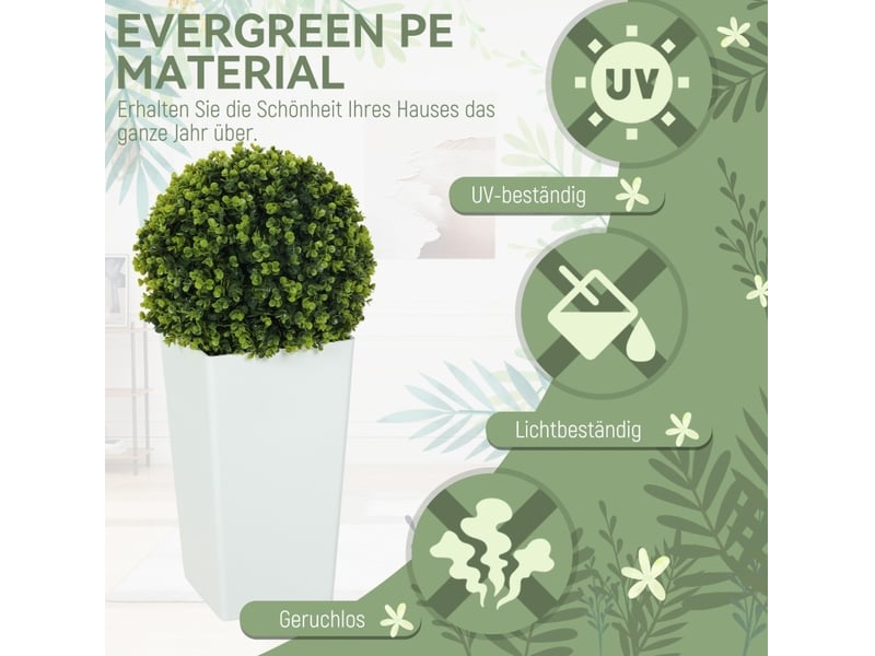  Lot de 2 boules d'eucalyptus artificielles 32x65 cm avec protection uv vert  - Conforama D