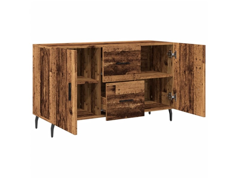  Buffet - bahut - meuble de rangement vieux bois 100x36x60 cm bois d'ingénierie  - Conforama E