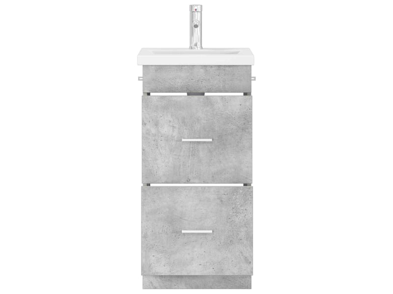 Meuble salle de bain avec évier, meuble de rangement gris béton 42x40x84.5 cm shl3202 - Conforama C