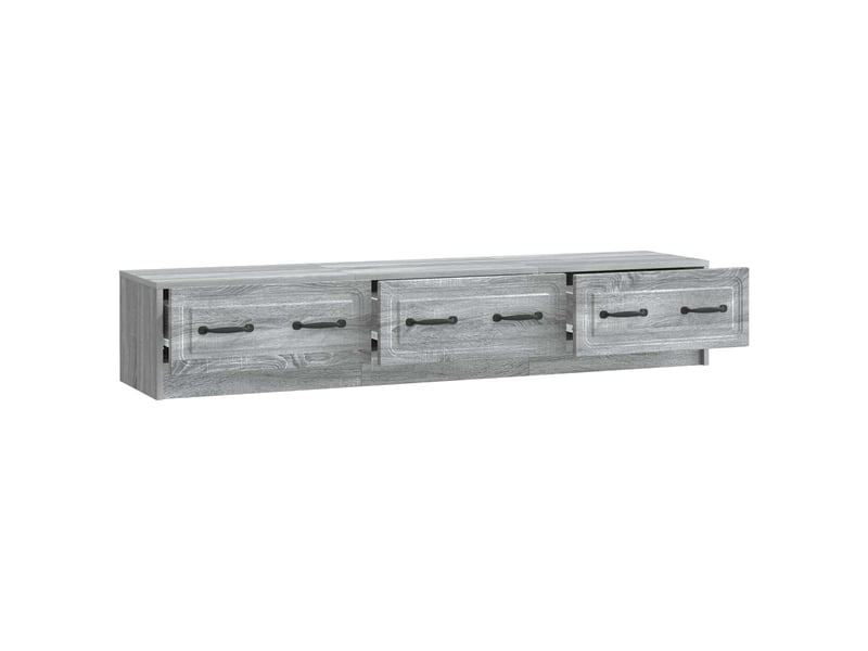  Meuble tv - banc tv - meuble de rangement 147 x 34,5 x 27 cm sonoma gris bois d'ingénierie  - Conforama E