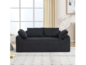 Canapé droit compressé fixe <strong>MODENVIE</strong> <strong></strong> 2 places Tissu noir