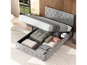 Lit coffre 140x200 cm MODENUIT coloris gris