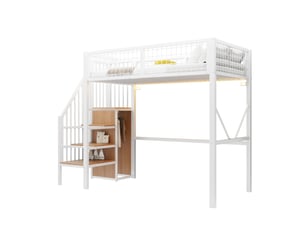 Lit mezzanine 90x200 cm <strong>OKWISH</strong>  <strong></strong> coloris blanc